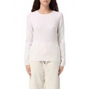 NEW ALLUDE rd crew neck cashmere blend sweater in fleur de sel